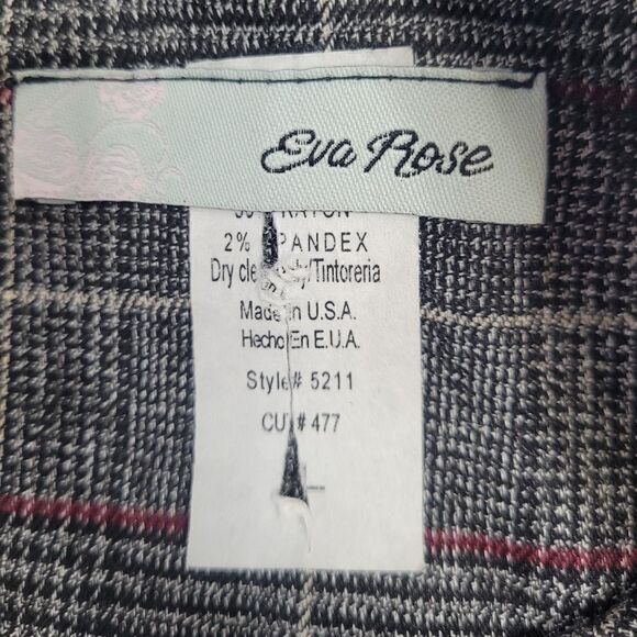 EVA ROSE Y2K dress gray plaid‎ pleated sleeveless dark academia with pockets L - Picture 5 of 9